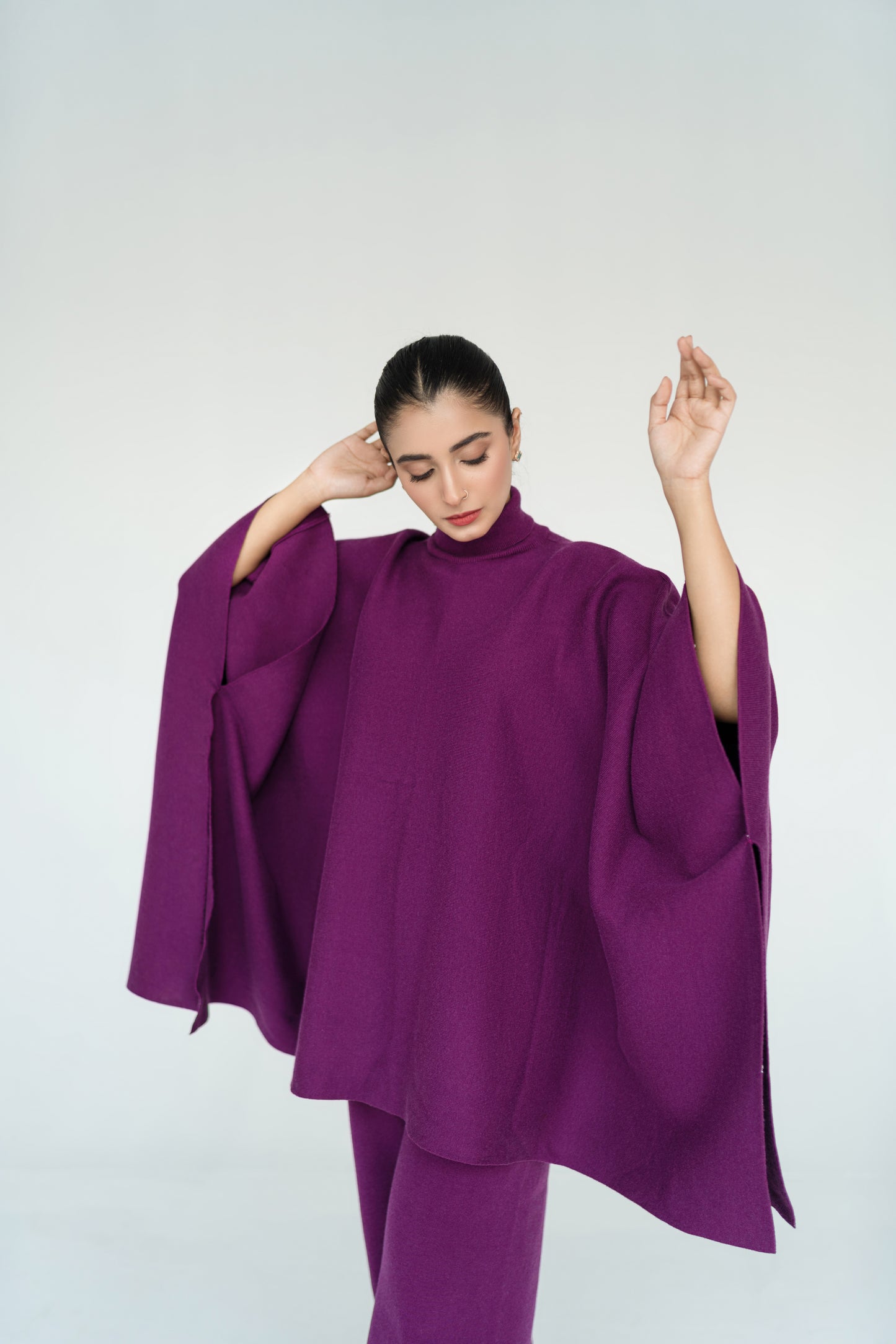 Plum Poncho Set