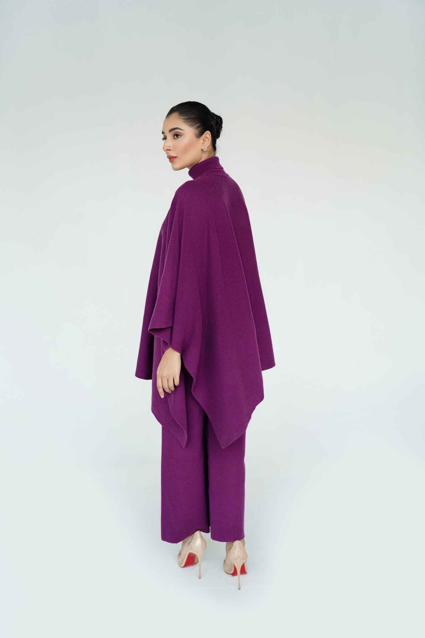 Plum Poncho Set